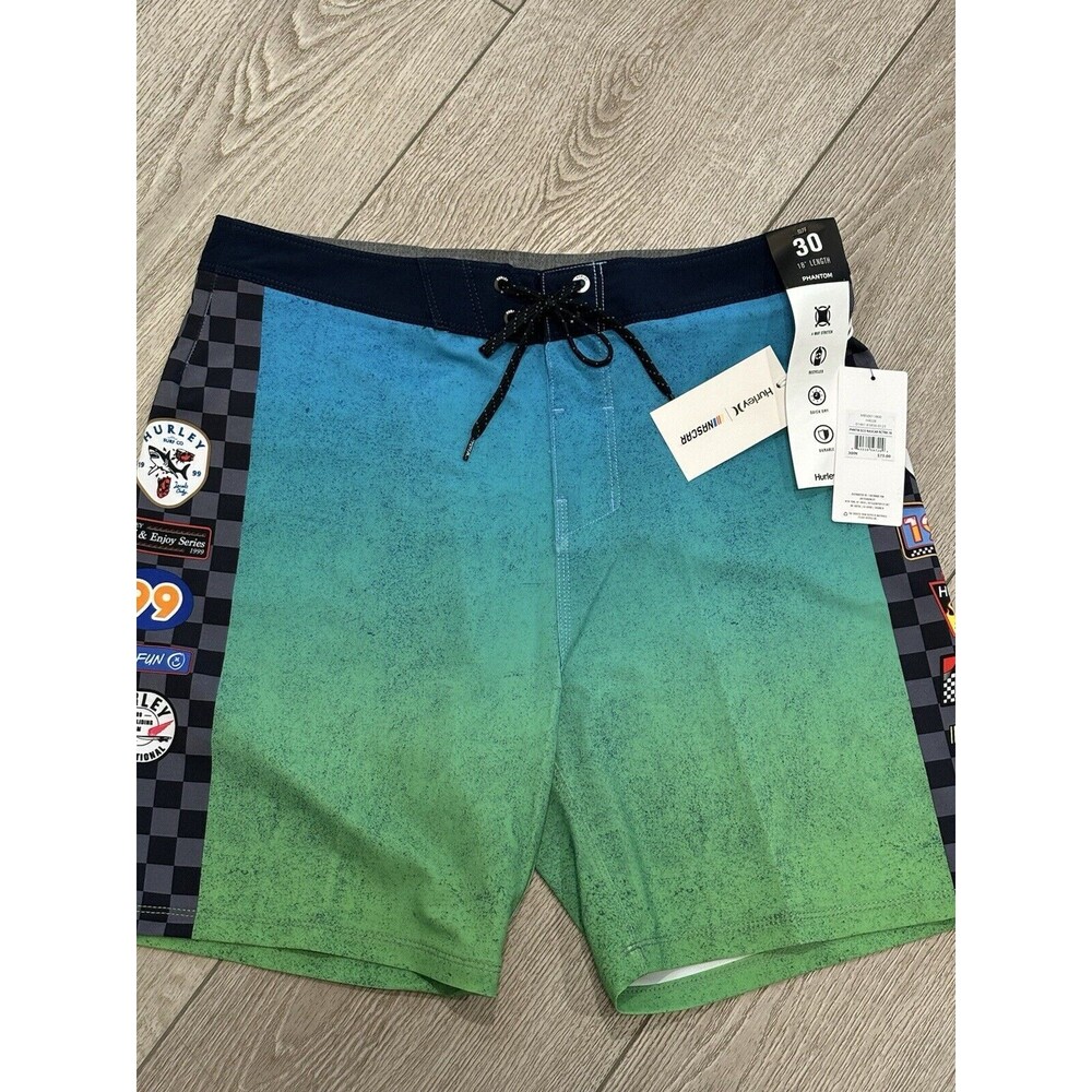 Hurley x Nascar Mens Phantom‎ Eco Nascar Racetrack Board Shorts Swim Size 30